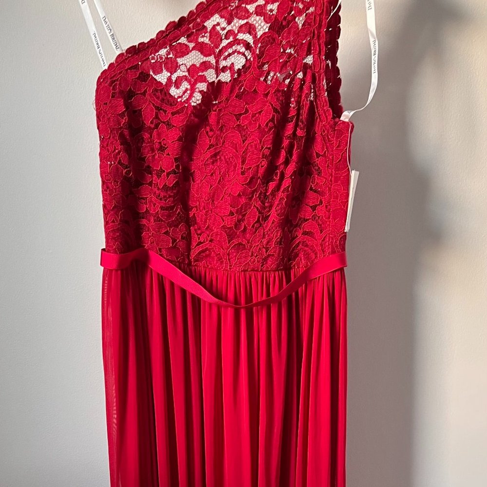 Long One Shoulder Lace Bridesmaid Dress